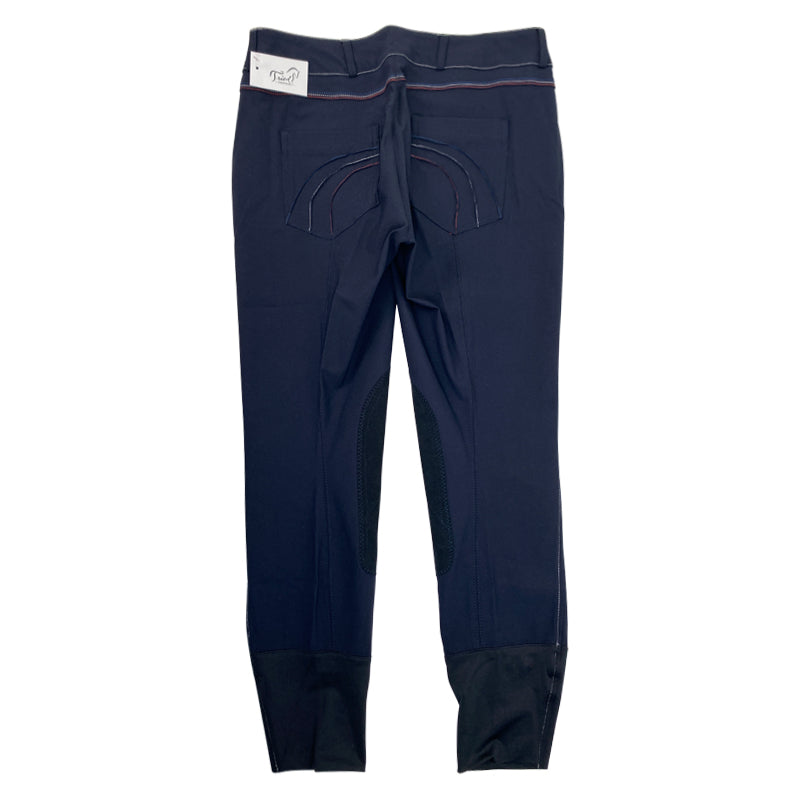 Huntley Knee Patch Breeches in Navy 