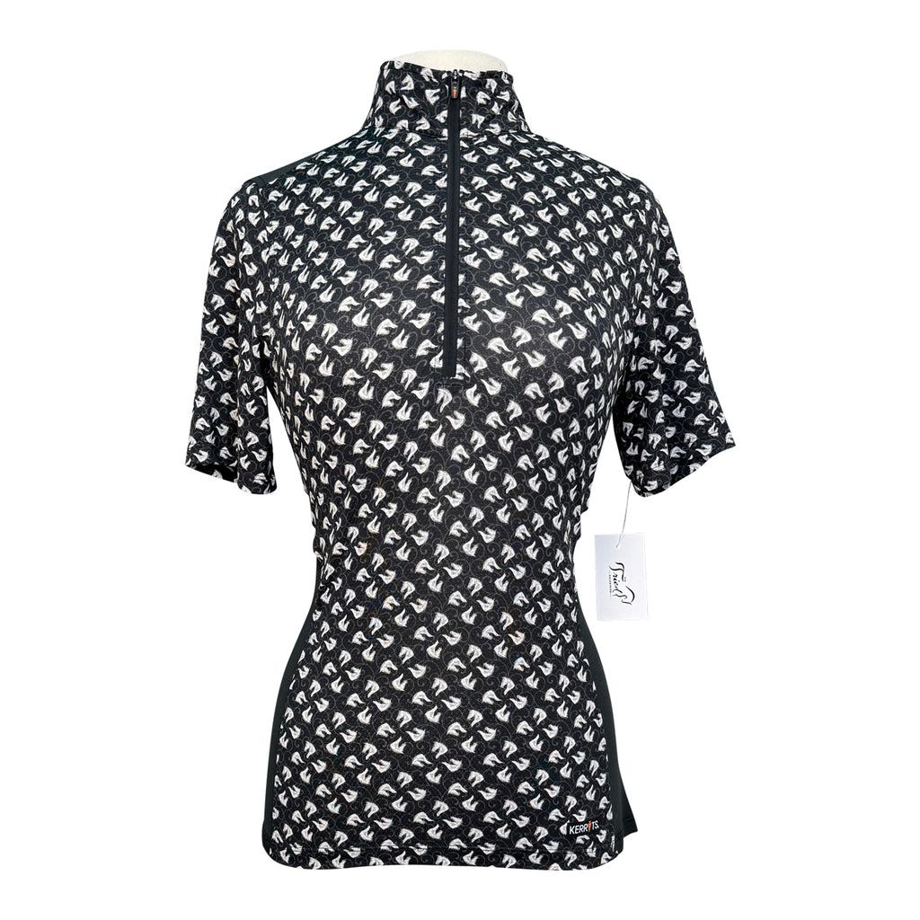 Kerrits 'Ice Fil' Lite Short Sleeve Shirt in Black/White Horses