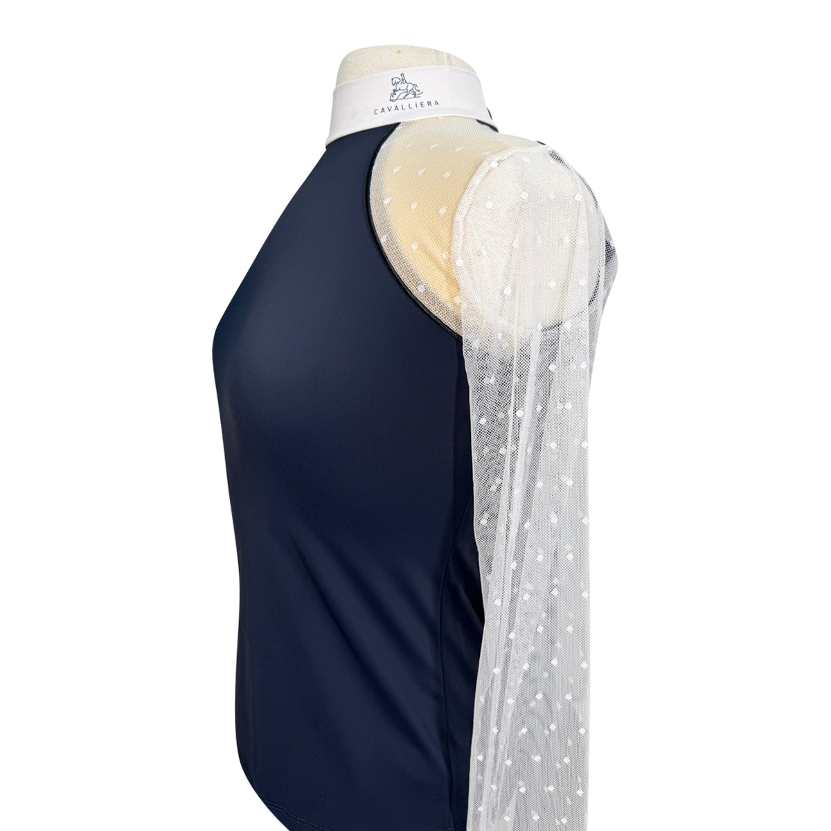 Cavalliera &#39;Modern Dame&#39; Long Sleeve Show Shirt in Navy/White/Tan