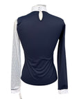 Cavalliera 'Modern Dame' Long Sleeve Show Shirt in Navy/White/Tan