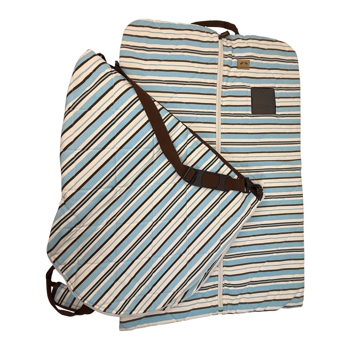 Equine Couture Travel Bag Set in Blue/White/Brown