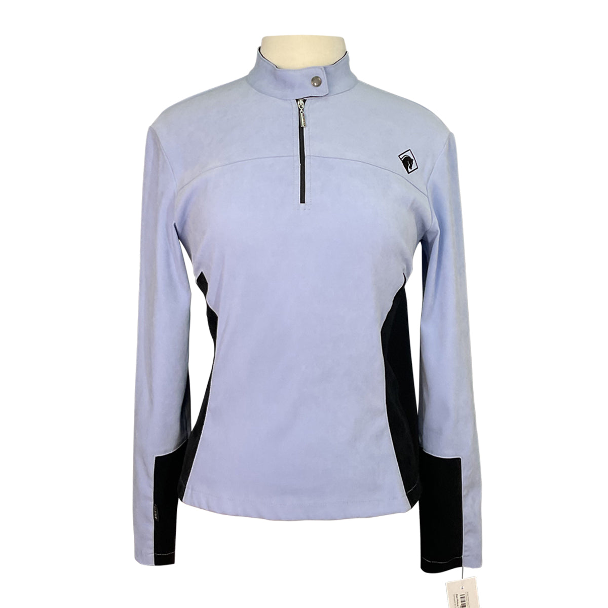 Arista Velvet Quarter Zip Long Sleeve Shirt in Lavender/Black 