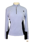 Arista Velvet Quarter Zip Long Sleeve Shirt in Lavender/Black 