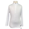 Front of Kerrits Kids 'Ice Fil Lite' Long Sleeve Shirt in White - Children's Large