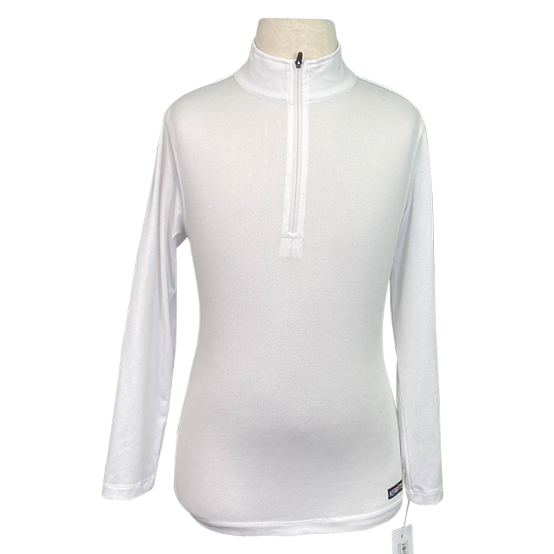 Front of Kerrits Kids &#39;Ice Fil Lite&#39; Long Sleeve Shirt in White - Children&#39;s Large