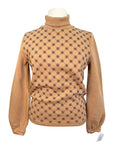 Cavalleria Toscana 'Orbit' Flock Turtleneck Sweatshirt in Beige 