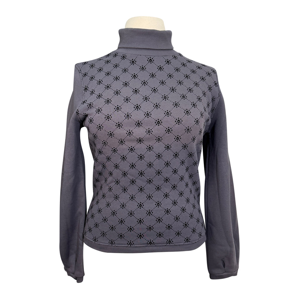 Cavalleria Toscana 'Orbit' Flock Turtleneck Sweatshirt in Stone Grey
