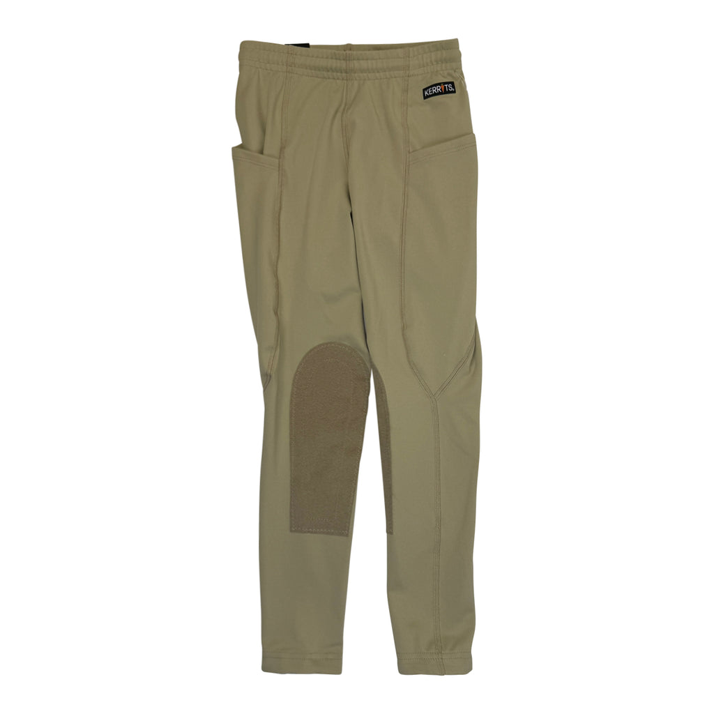 Kerrits Kids Performance Knee Patch Pocket Tights in Tan