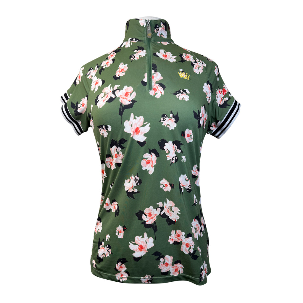 Kastel Denmark Short Sleeve Sun Shirt in Green Floral - Women's Medium