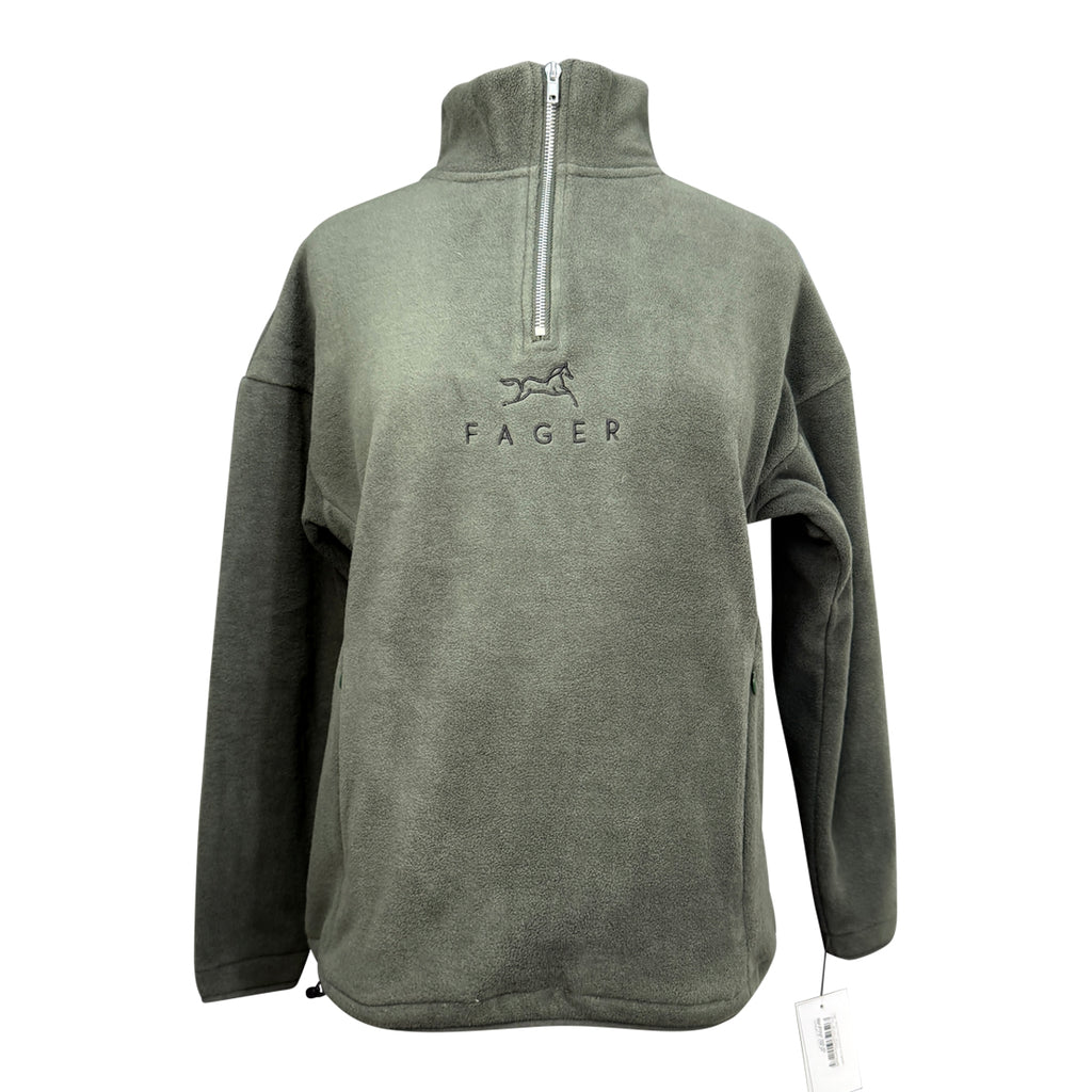 Fager 'Molly' Fleece Quarter Zip Sweater in Moss
