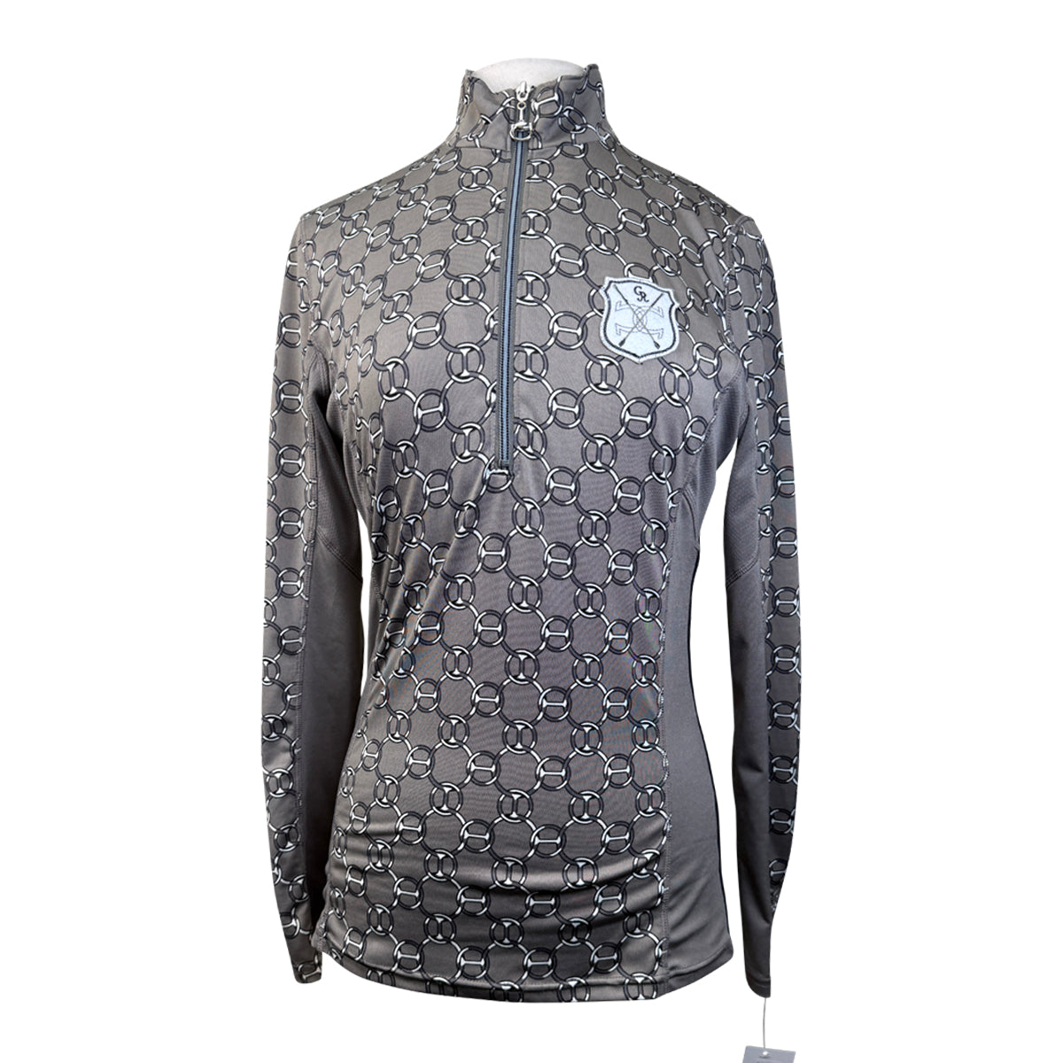 Goode Rider 1/2 Zip Bamboo L/S Shirt in Grey Chains 