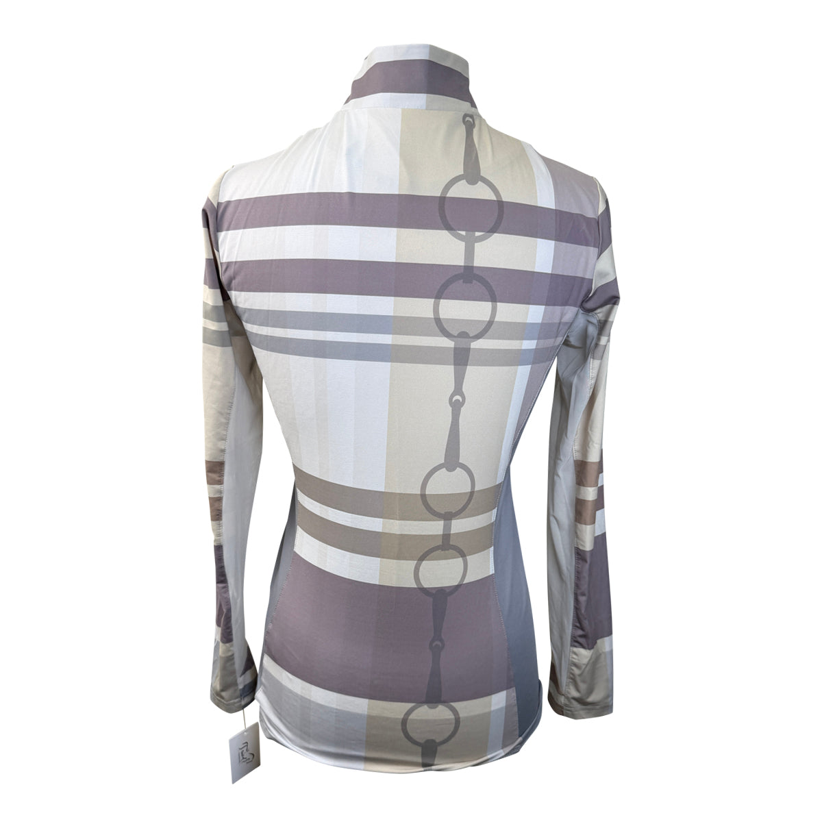 Arista Equestrian 'Luxe' 1/4 Zip Shirt in Neutral Plaid