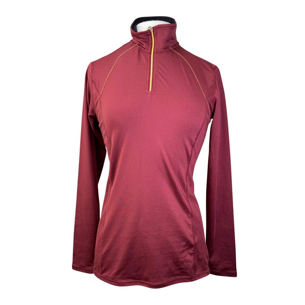 Dover Saddlery 1/4 Zip Long Sleeve Shirt in Ruby
