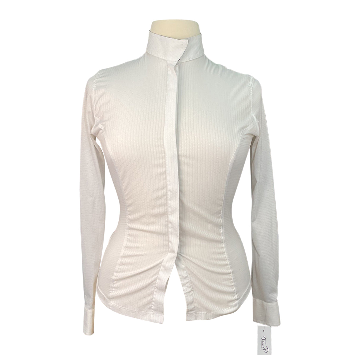 RJ Classics Show Shirt Long Sleeve in White/Blue/Black Stripes