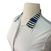 RJ Classics Show Shirt Long Sleeve in White/Blue/Black Stripes