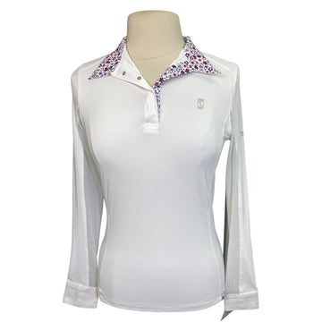 Tredstep Symphony 'Paris' Shirt in White/Purple Floral  - Women's Small