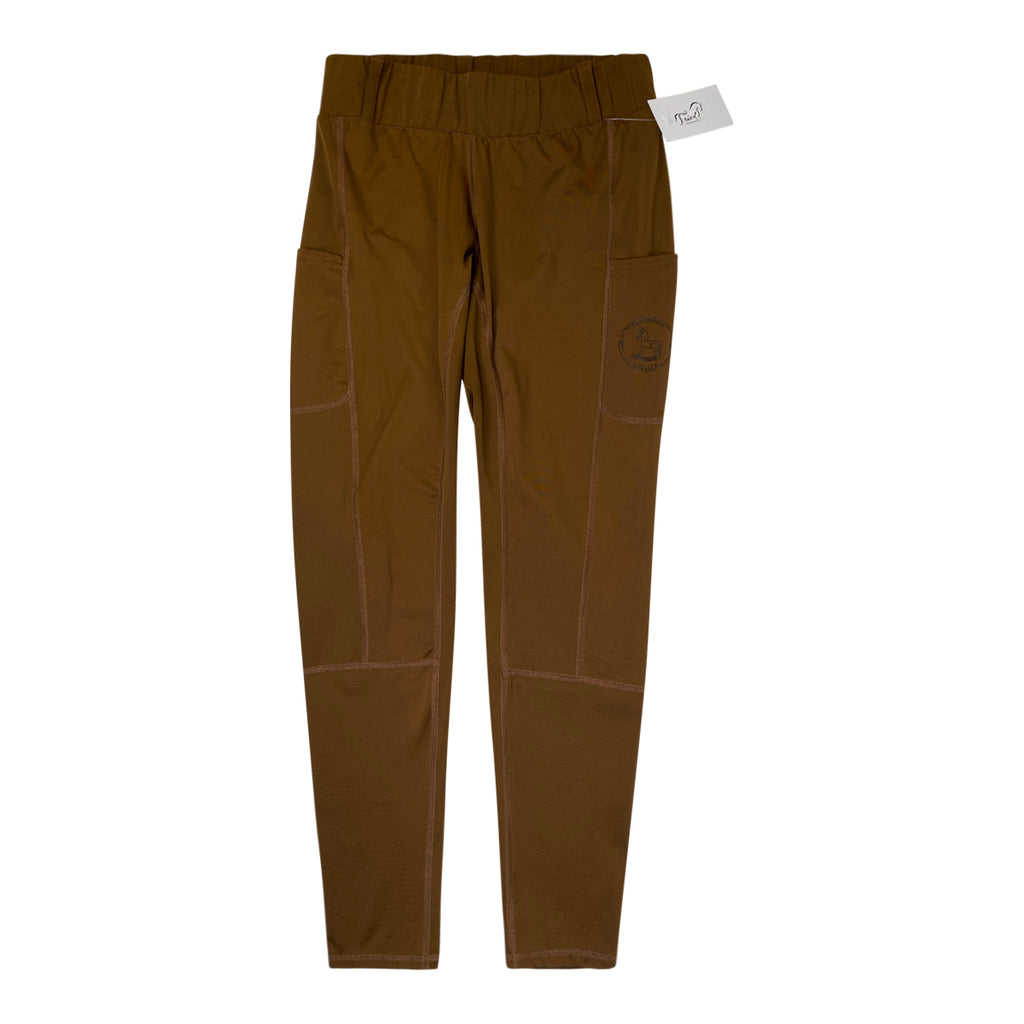 Equestriess Atelier 'Trews D'Sport' Knee Patch Tights in Clay Brownie - Women's XL