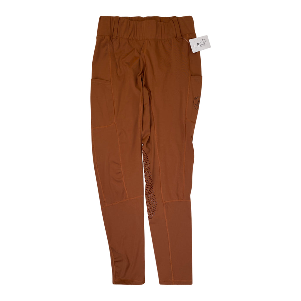 Equestriess Atelier 'Trews D'Sport' Knee Patch Tights in Peachy Pumpkin - Women's XL