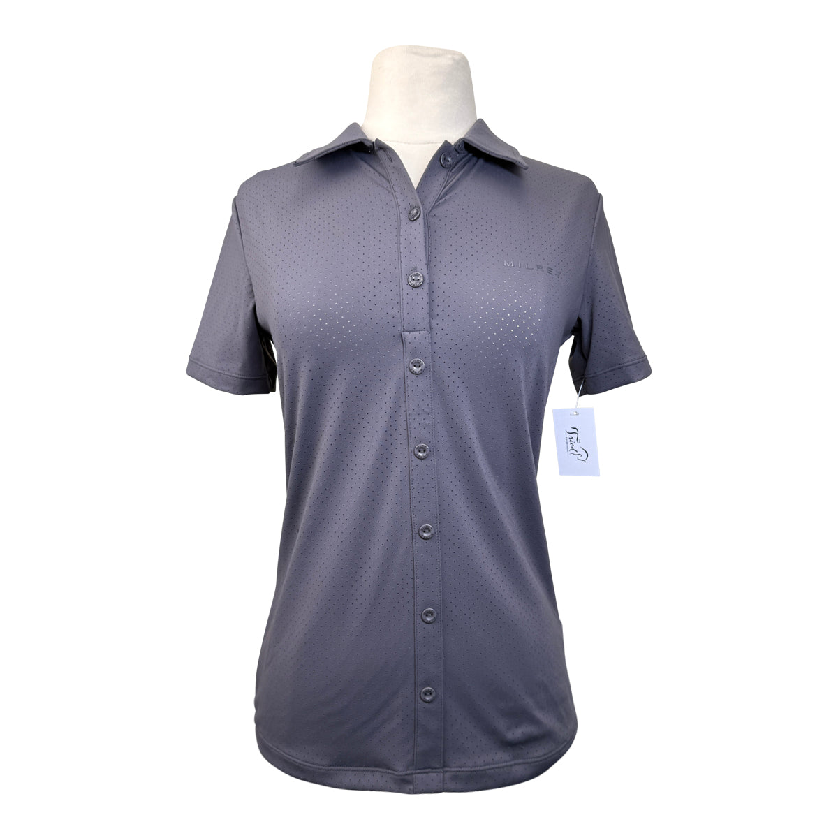 Milrey 'Callie' Blouse Short Sleeve in Dark Grey
