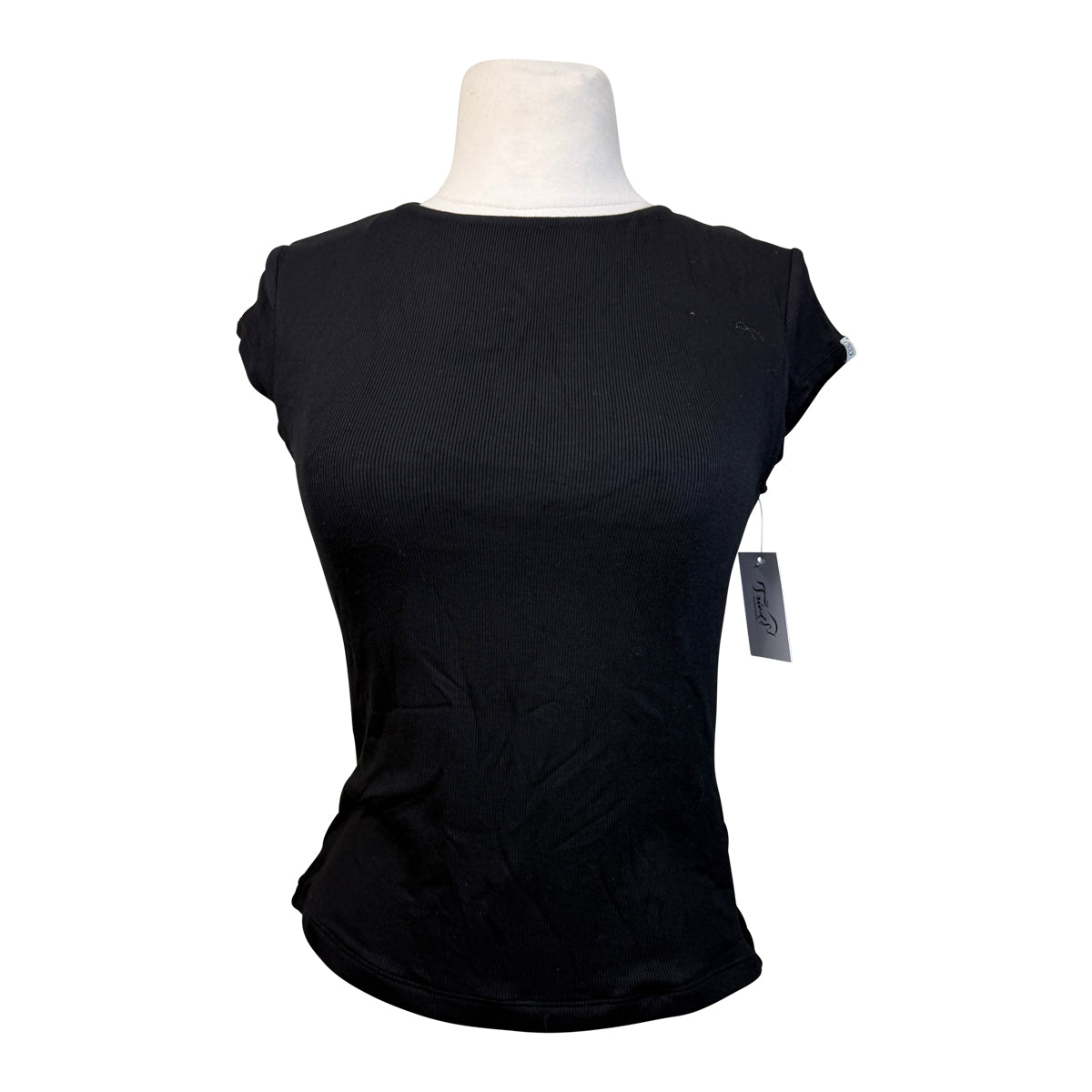 Milrey Ribbed Cap Riding Top in Black