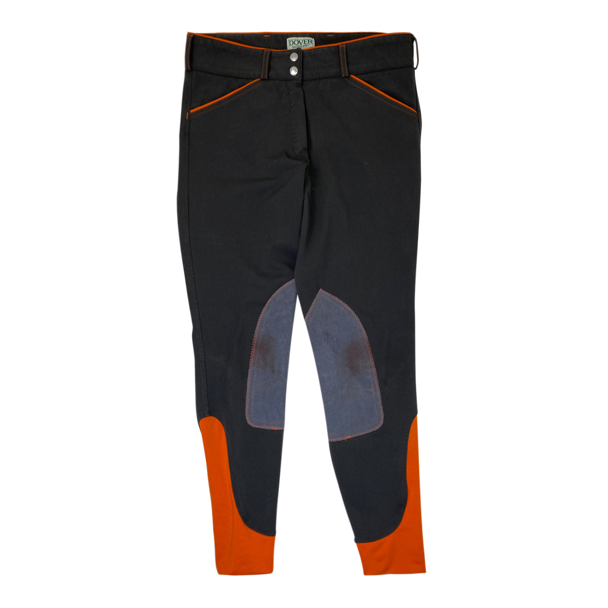 Dover Saddlery Wellesley Classic Piped Knee-Patch Breech in Grey/Orange