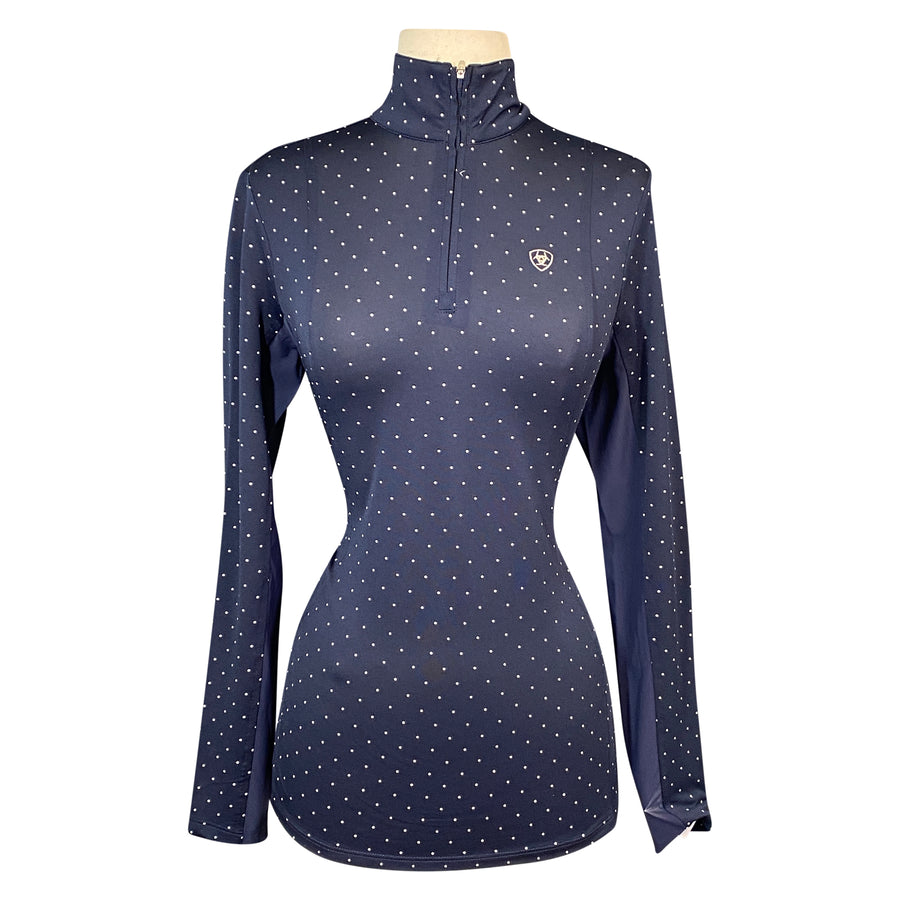 Ariat 'Sunstopper 2.0' Print Baselayer in Navy Polka Dot
