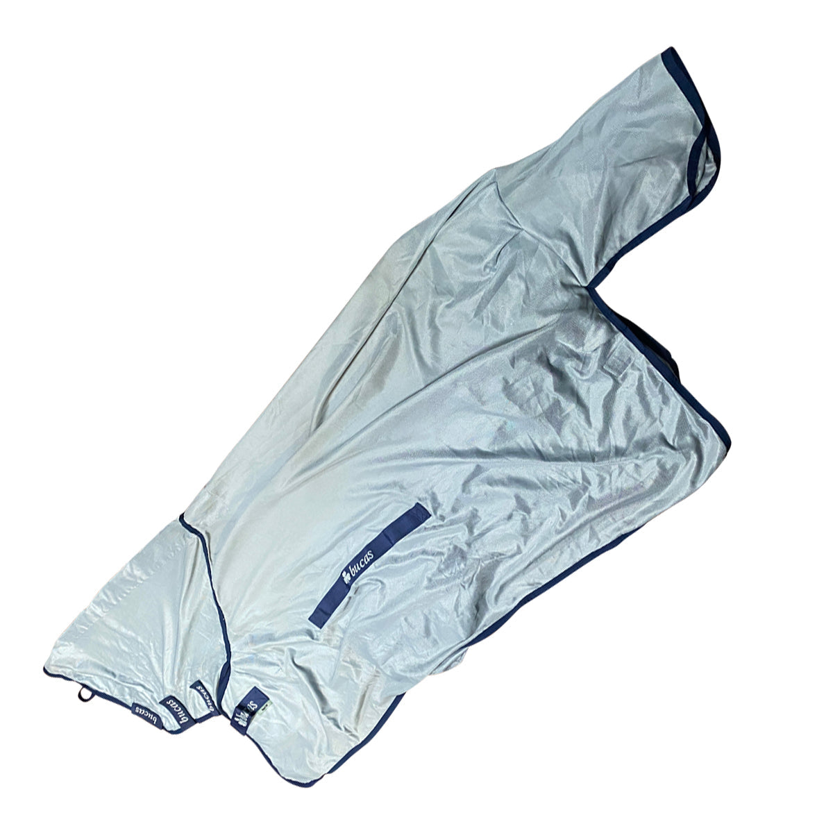 Bucas Buzz Off Full Neck Fly Sheet with Belly Pad in Silver/Navy