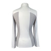 Cavalleria Toscana Perforated Panel Show Shirt in White/Grey Panels