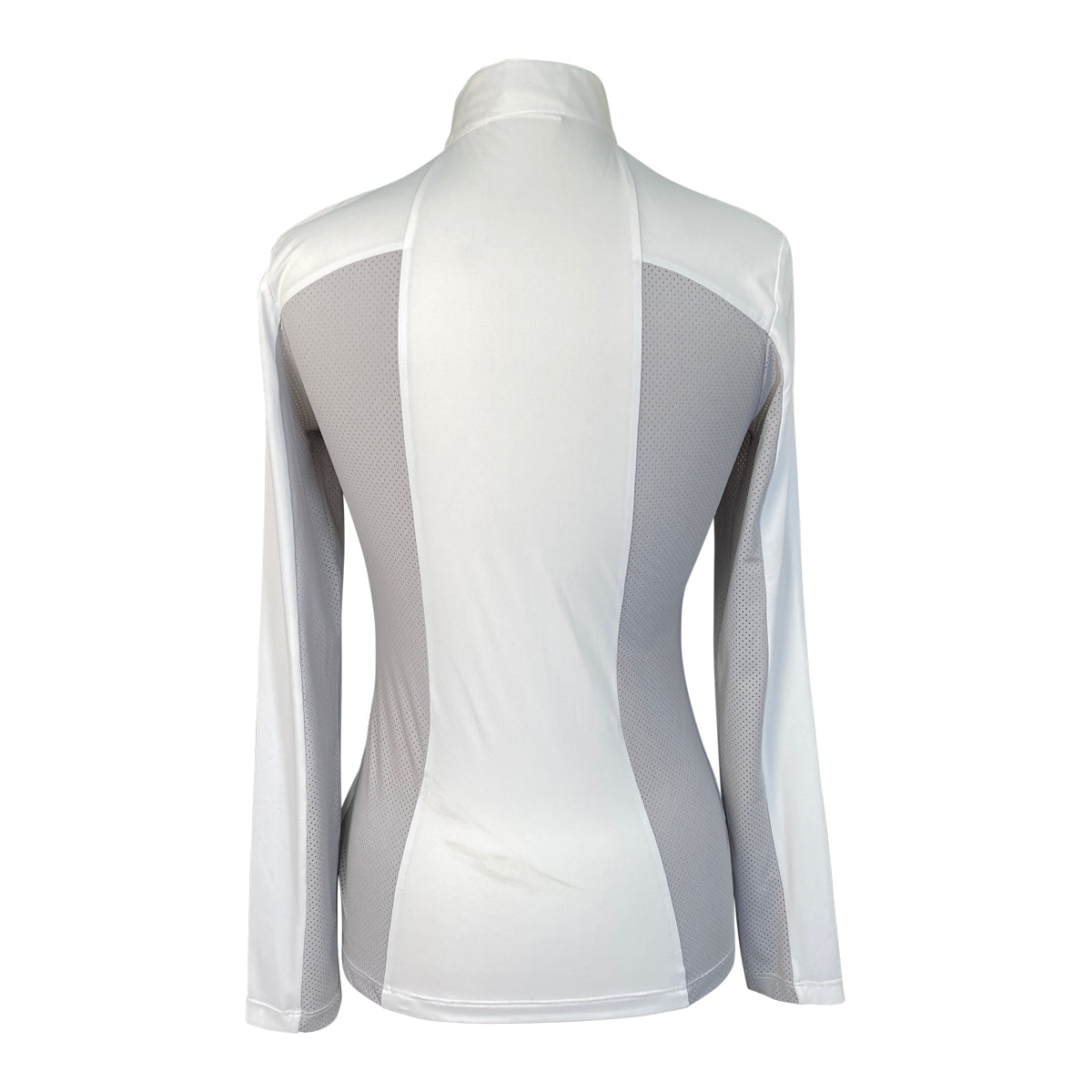 Cavalleria Toscana Perforated Panel Show Shirt in White/Grey Panels
