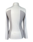 Cavalleria Toscana Perforated Panel Show Shirt in White/Grey Panels
