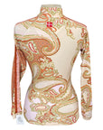 Kastel Denmark 1/4 Zip Long Sleeve in Pink Paisley - Women's Large