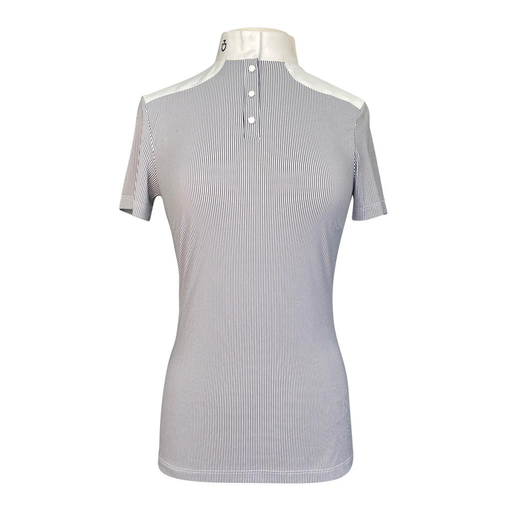 Cavalleria Toscana Stripe Show Shirt in White/Black Stripes