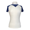 MakeBe 'Jane' Polo Show Shirt in Milk/Navy