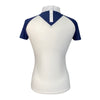 MakeBe 'Jane' Polo Show Shirt in Milk/Navy