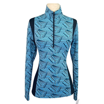 Kerrits Long Sleeve Mid-Weight Baselayer in Aqua Horse Print