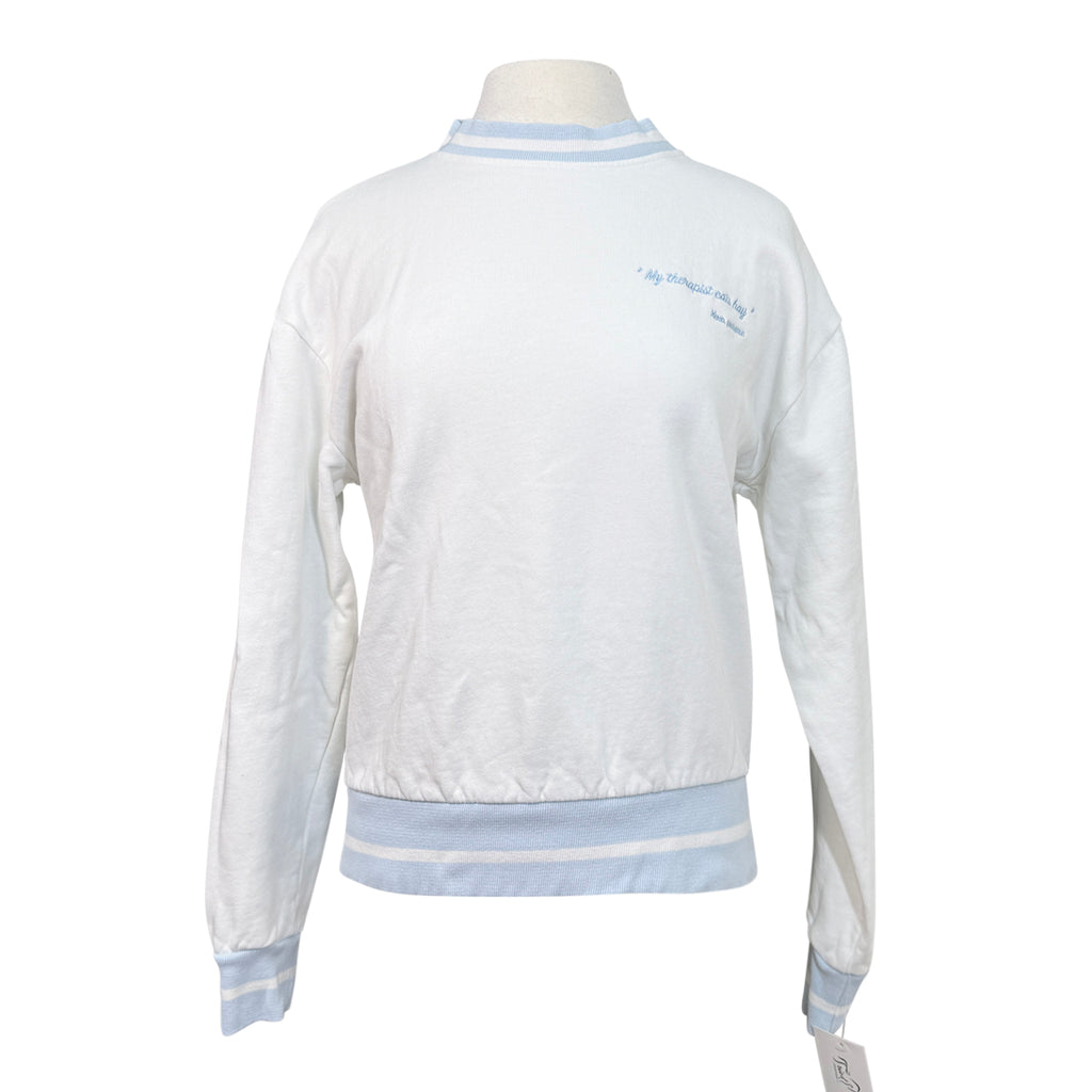 Pomme 'Hay' Crewneck in White/Blue