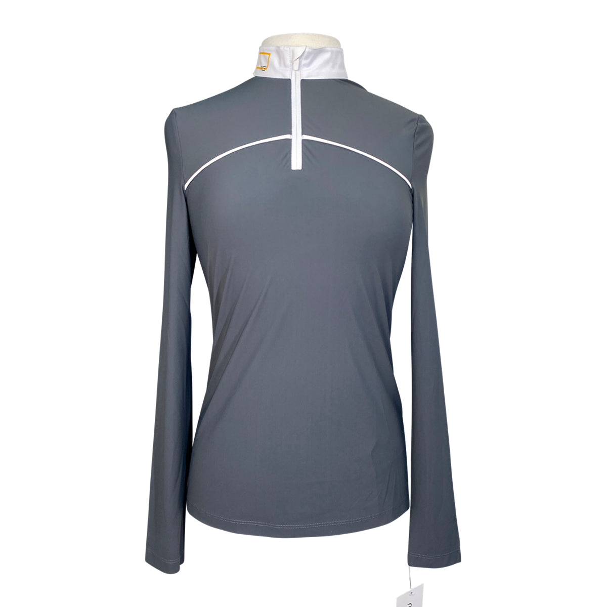 RG Jersey L/S Zip Competition Polo in Grey/White