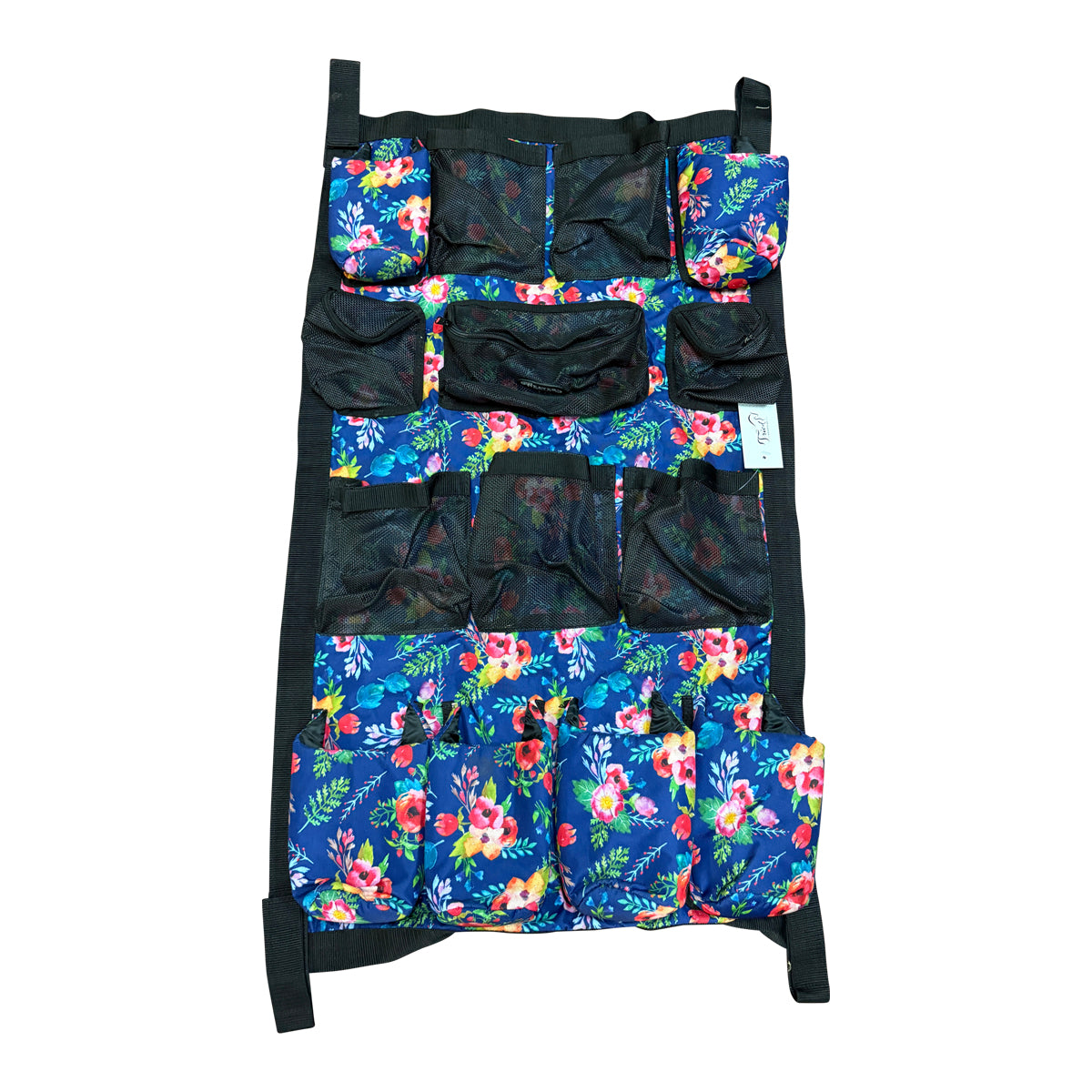 Hanging Horse Boot Organizer in Navy Floral