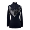 Equestrian Club 'Angel' Top in Black/White Strips 