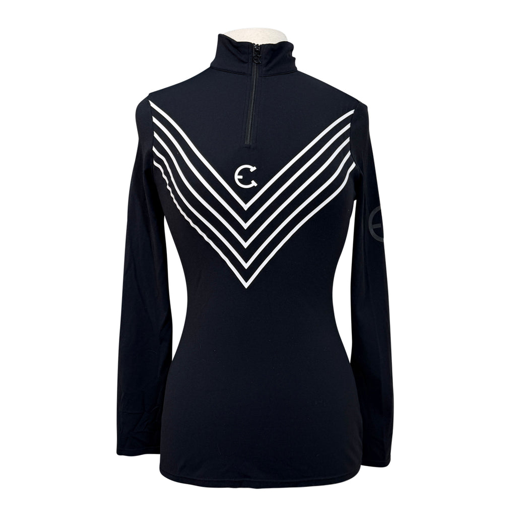 Equestrian Club 'Angel' Top in Black/White Strips 