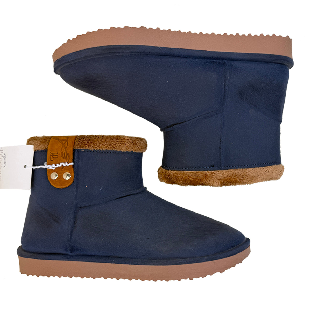 Penélope Stuffed Boots in Navy/Brown 