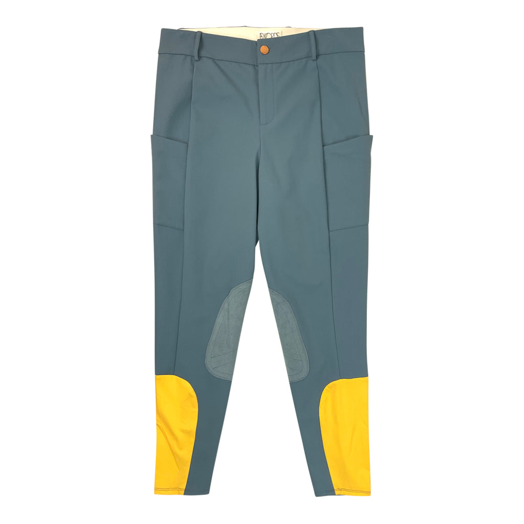 F. Words 'Filly' Suede Knee Patch Breech in Sky Blue