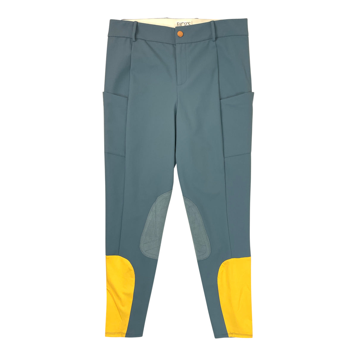 F. Words 'Filly' Suede Knee Patch Breech in Sky Blue