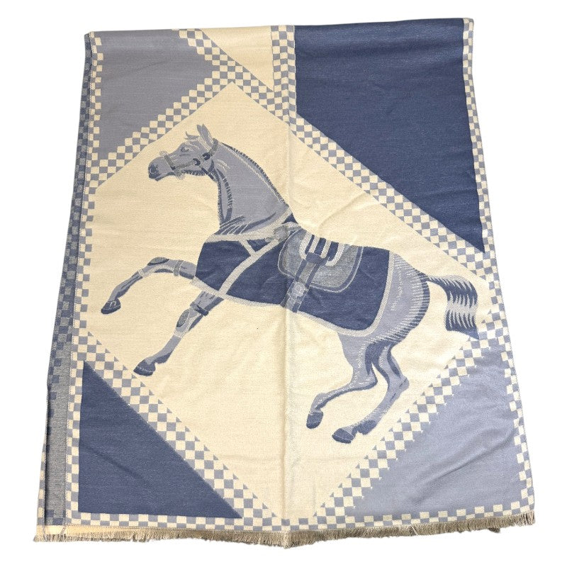 Awst Int'l Acrylic Cashmere Scarf in Blue Horse Check