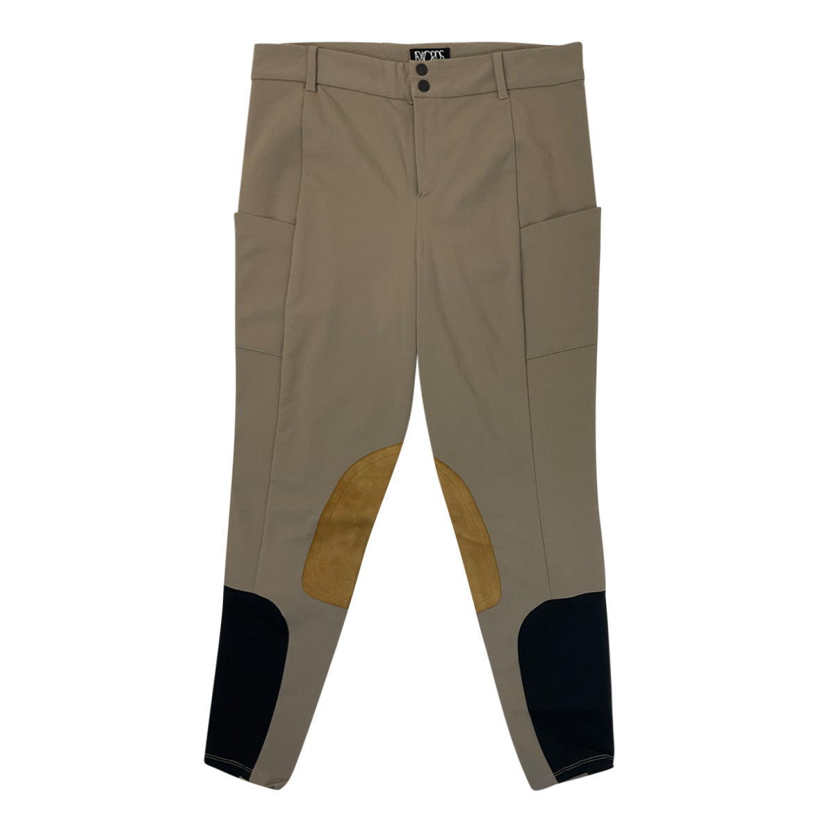 F. Words 'Filly' Leather Knee Patch Breech in Khaki
