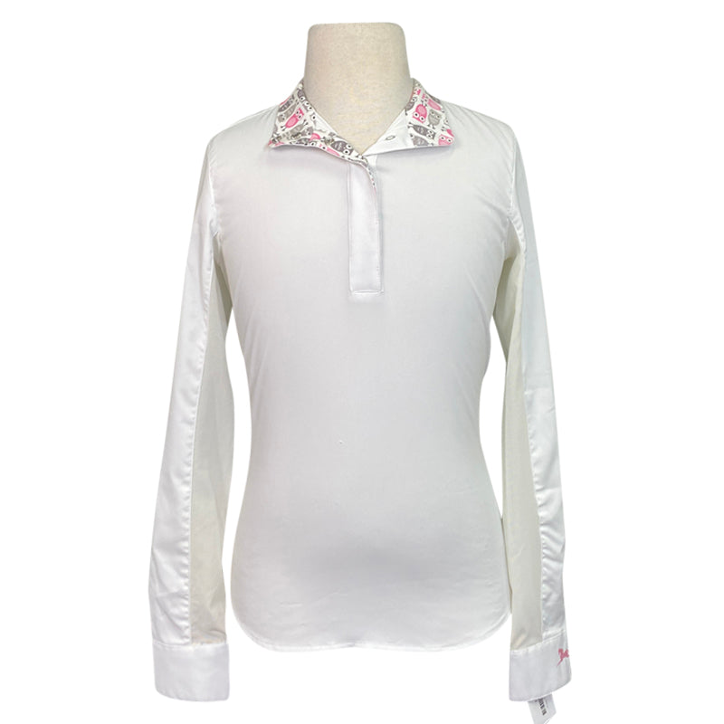 RJ Classics 'Rebecca Jr' Show Shirt in White/Owls - Children's Large