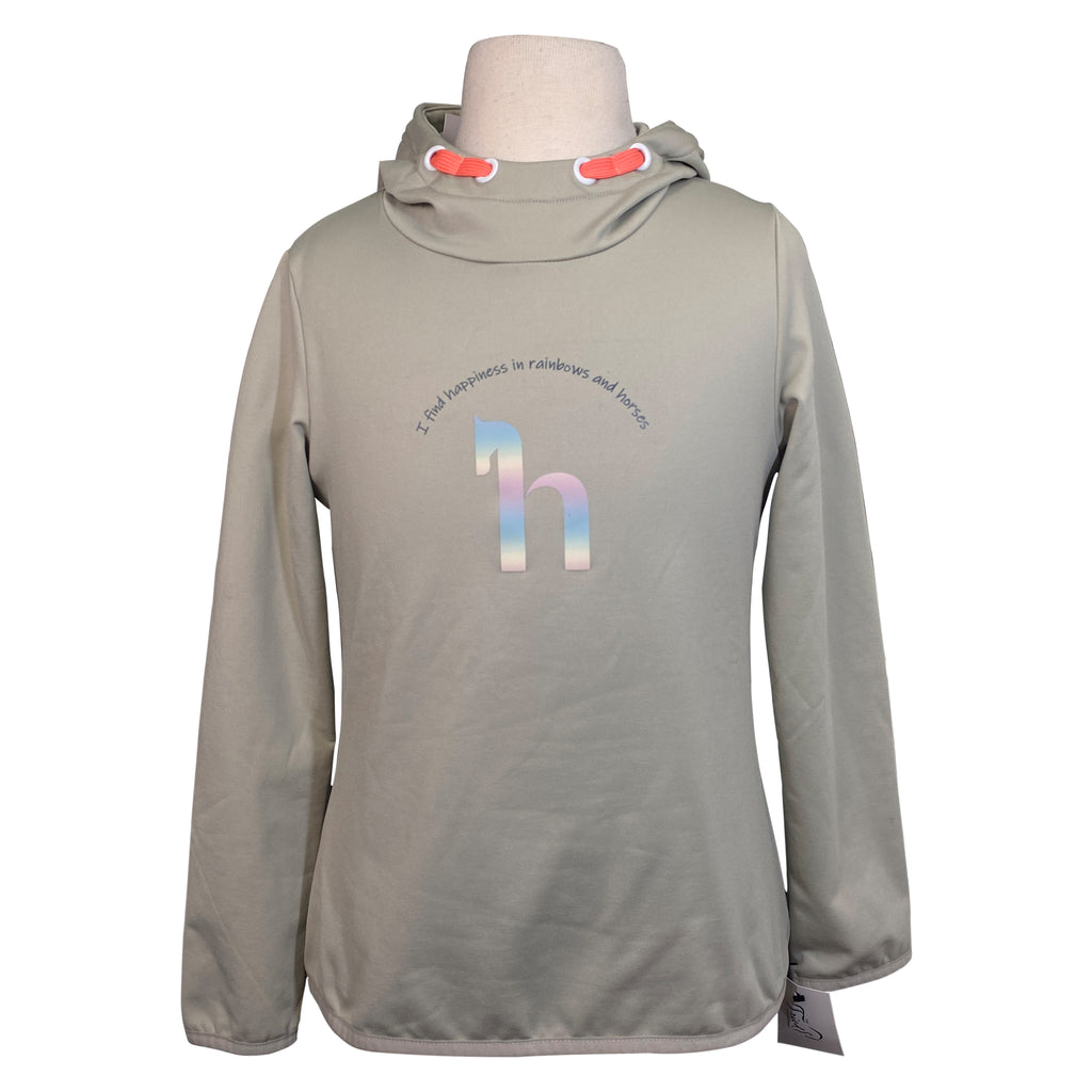 Horze 'Chloe' Rainbow Technical Hoodie in Pumice Stone