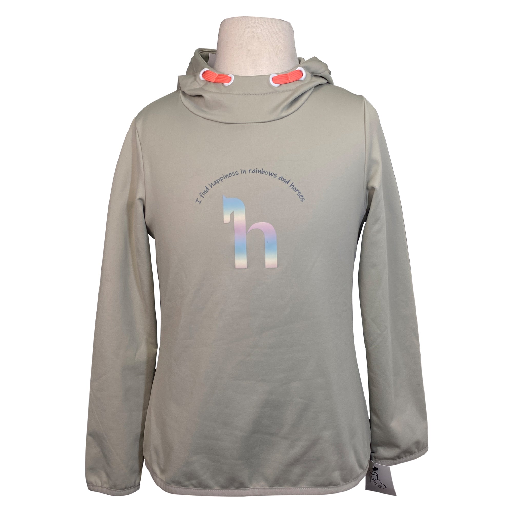 Horze 'Chloe' Rainbow Technical Hoodie in Pumice Stone