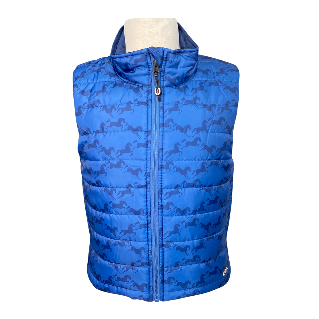 Kerrits Quilted Vest in Blue Jumping Horses