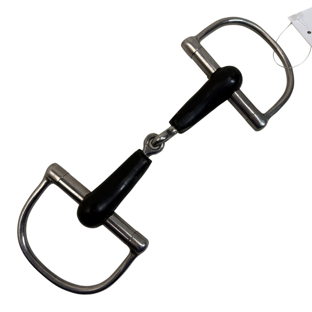 Happy Mouth Dee Ring Snaffle Bit in Stainless Steel/Black